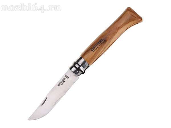 Нож Opinel 8 рукоять из оливкового дерева, 85 мм, Sandvik 12C27, 00018342