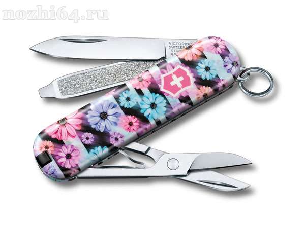 Нож-брелок Vic. 0.6223.L2107, Dynamic Floral, 58 мм, нерж.ст.