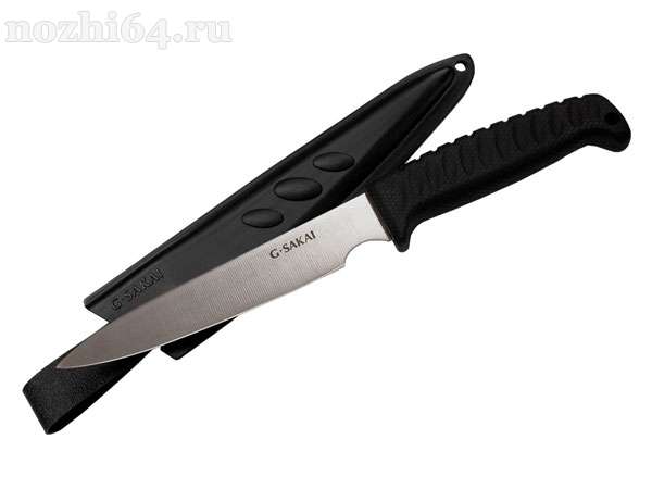 Нож походный G.Sakai 165/280 мм, 440, ровный край лезвия, рукоять kraton rubber, GS-10820