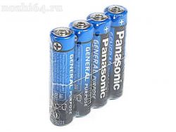 Батарейка солевая Panasonic General Purpose, AAA, R03-4S, 1.5В, 3795202