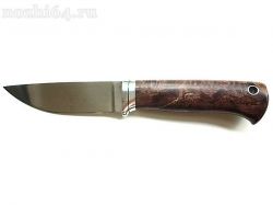 Нож ЗВЕРЬ, D2,  рукоять - стаб. граб дюраль с кожаной вставкой