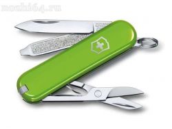 Набор инструментов<br />
 Лезвие<br />
 Пилка для ногтей с:<br />
 - плоской отверткой (также подходит для винта с крестообразным шлицем)<br />
 Ножницы<br />
 Пинцет<br />
 Зубочистка<br />
 Кольцо для ключей<br />
<br />
Производитель: 	Victorinox AG, 