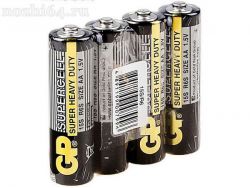 Батарейка солевая GP Supercell Super Heavy Duty, AA, R6-4S, 1.5В, 470412