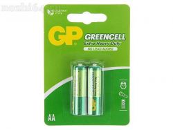 Батарейка солевая GP Greencell Extra Heavy Duty, AA, R6-2BL, 1.5В, 741215